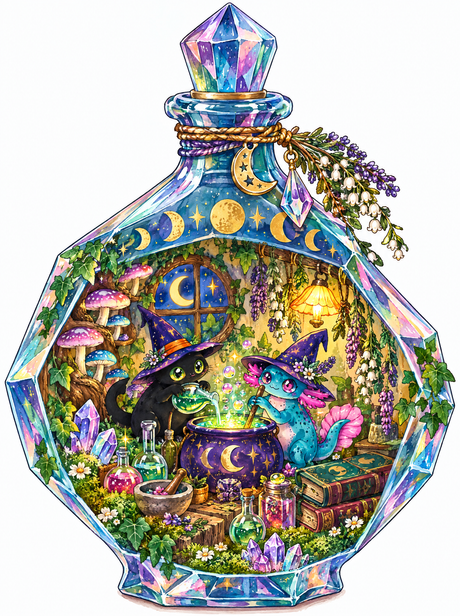 Crystal Bottle Potion Brewers (150 Color Diamond Painting)