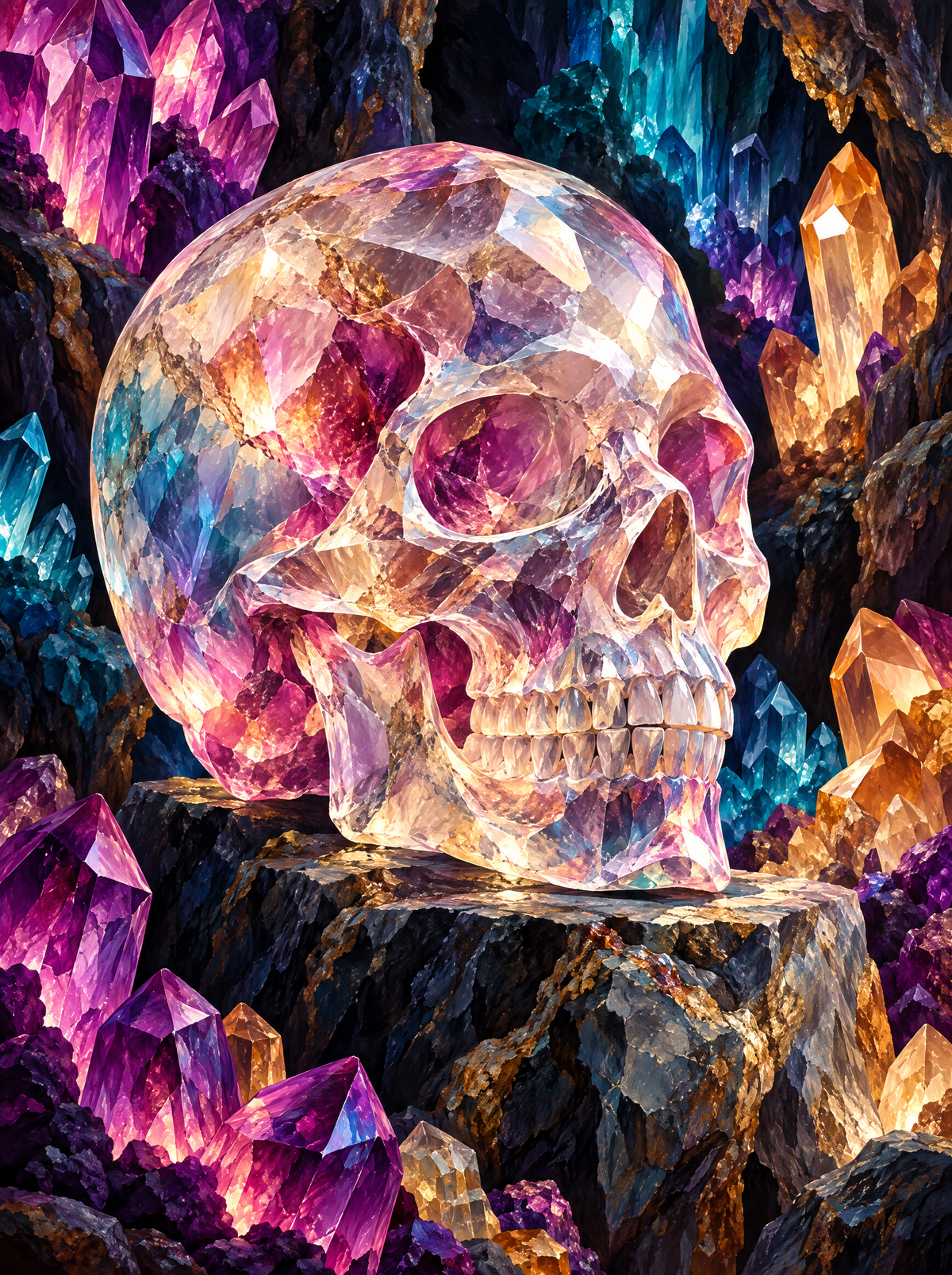 Crystal Skull Amethyst Cave