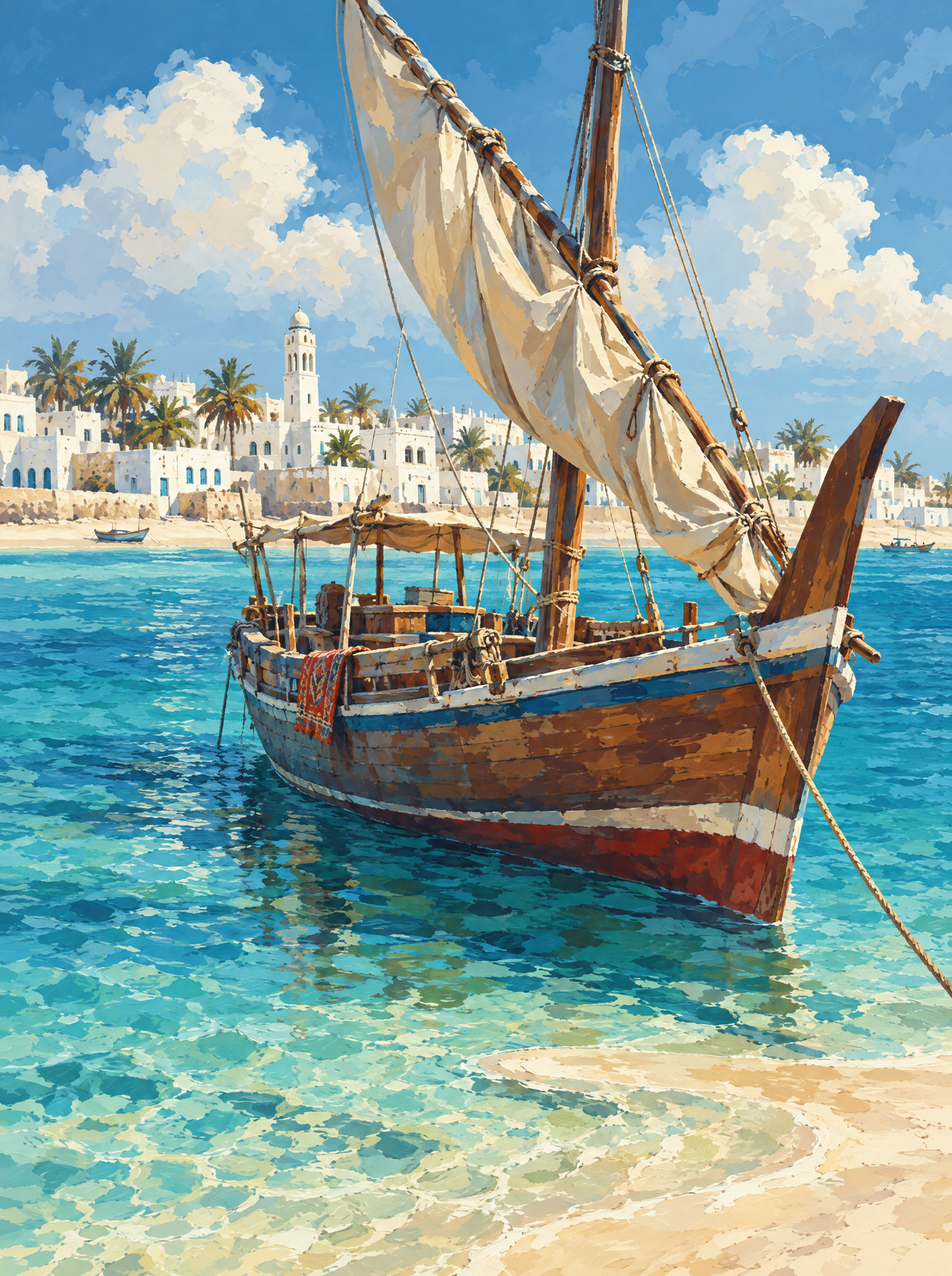 Dhow In Turquoise Shallows
