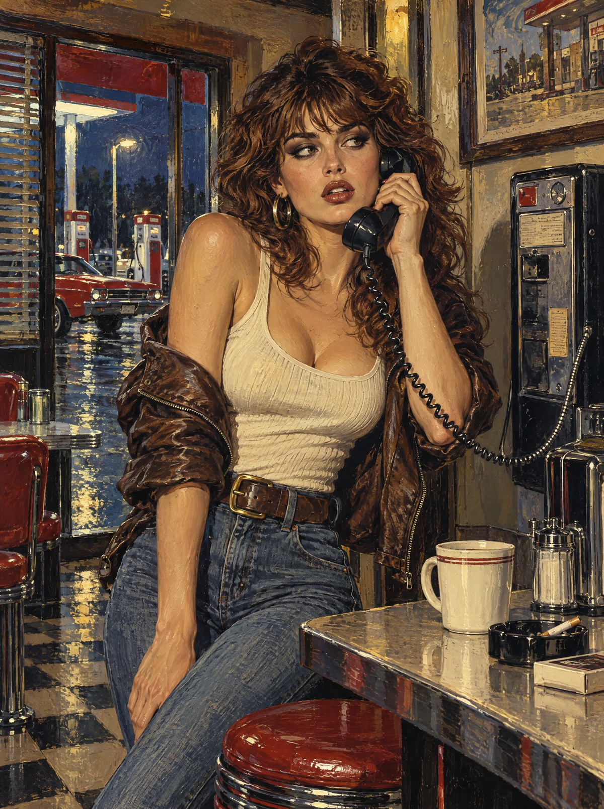 Diner Payphone Midnight