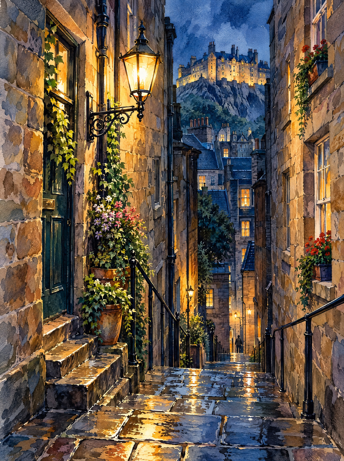 Edinburgh Close At Night