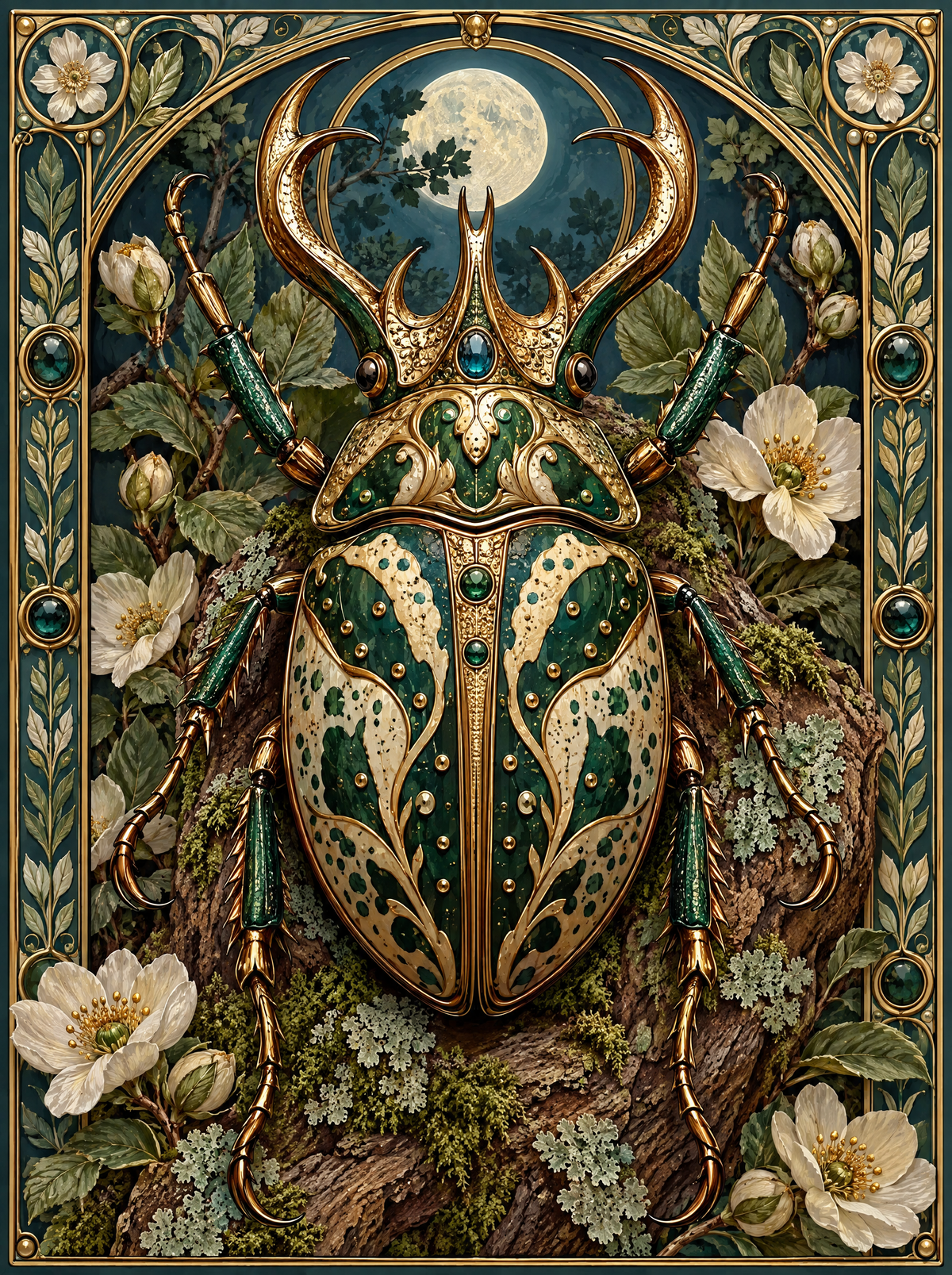 Emerald And Gold Beetle