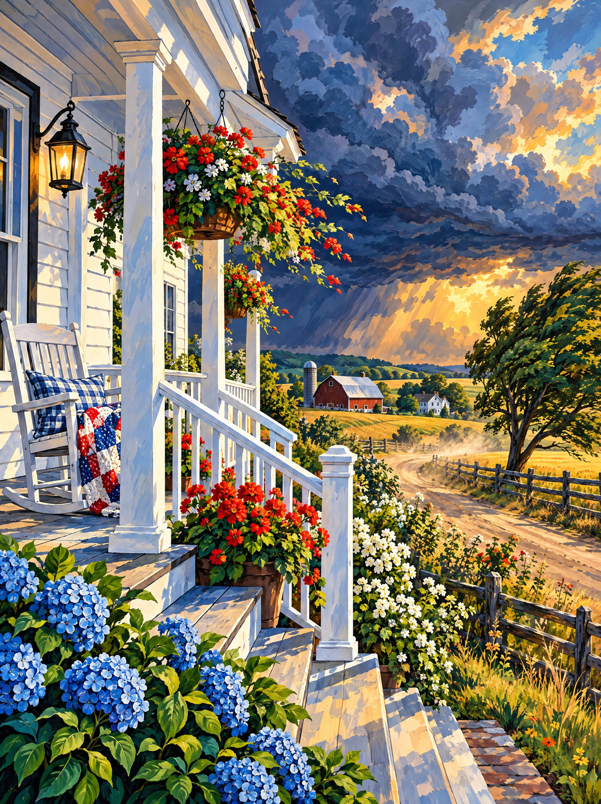 Farmhouse Porch Before The Storm