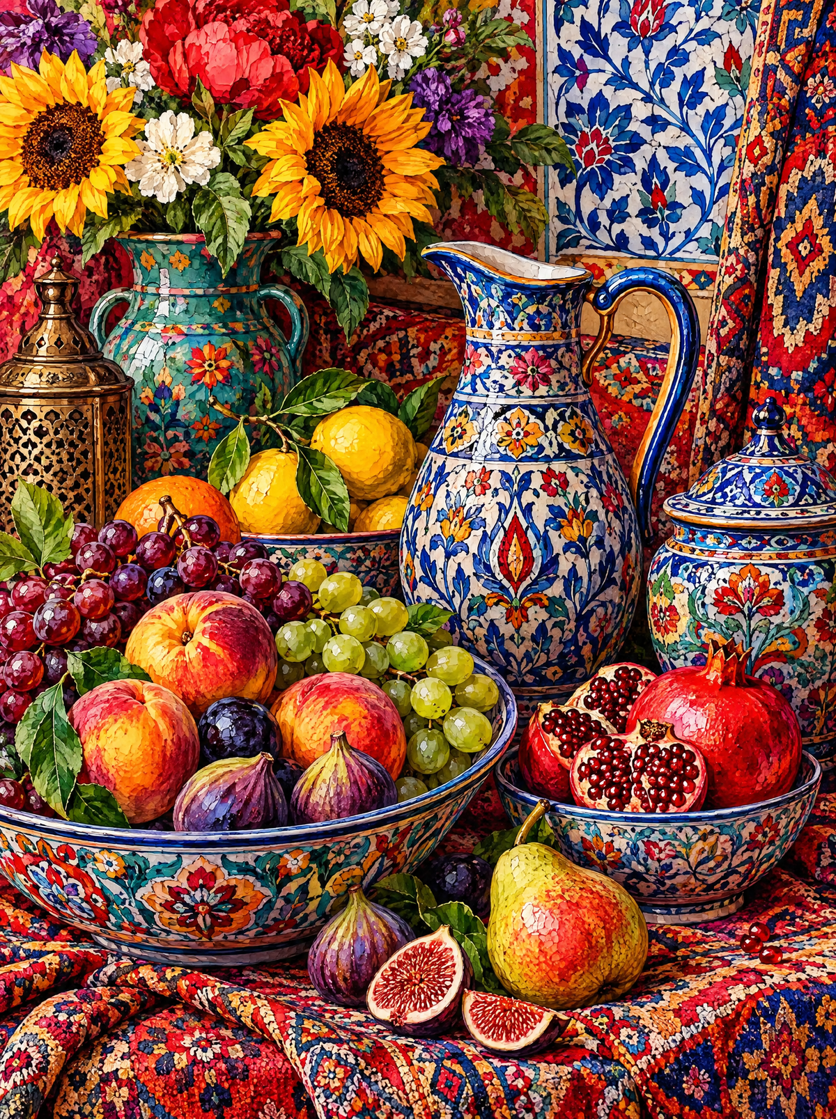 Figs Pomegranates And Iznik Blue