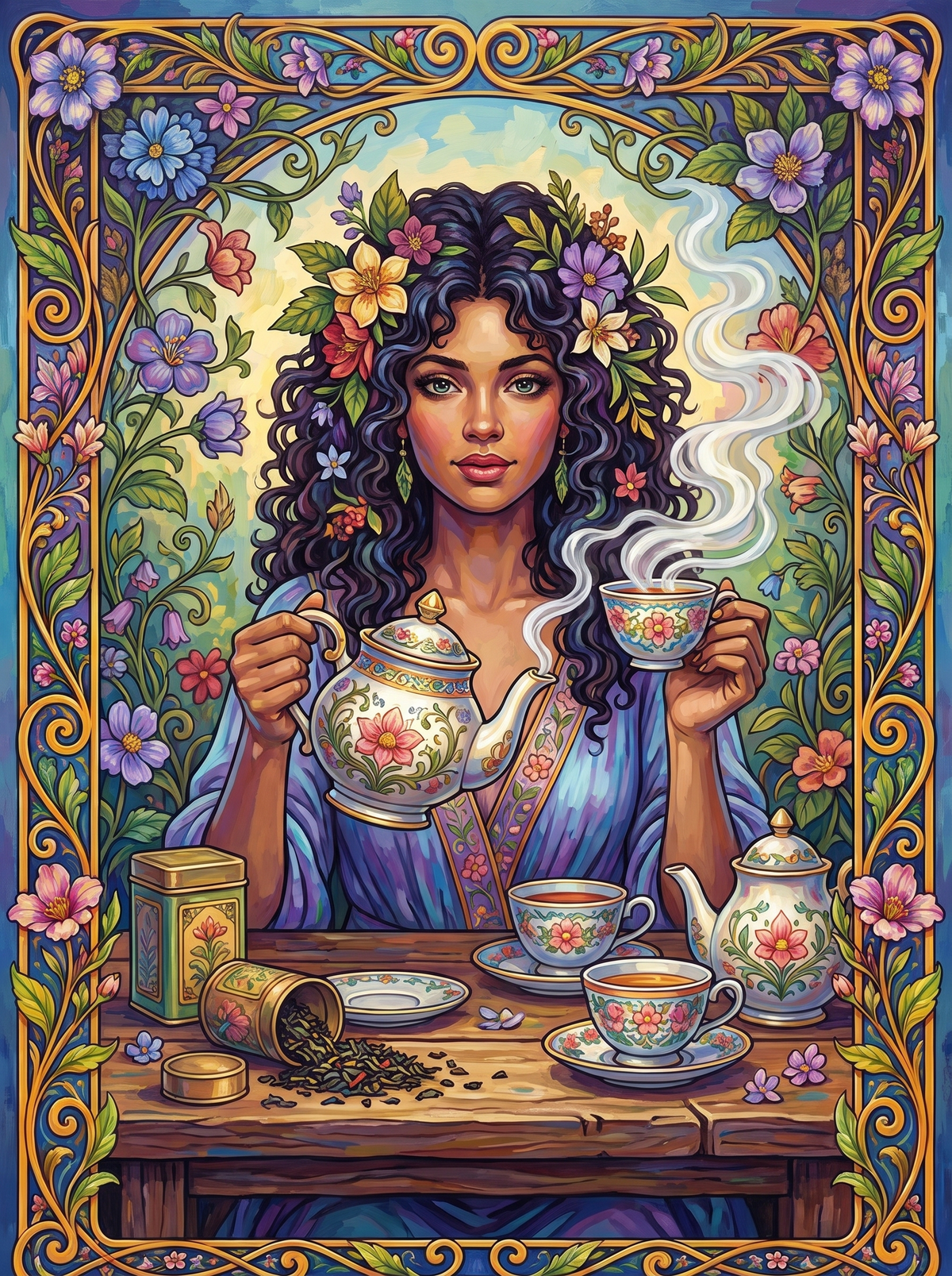 Flower Crowned Tea Time