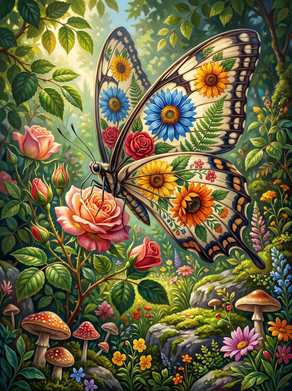 Flower Winged Butterfly Garden