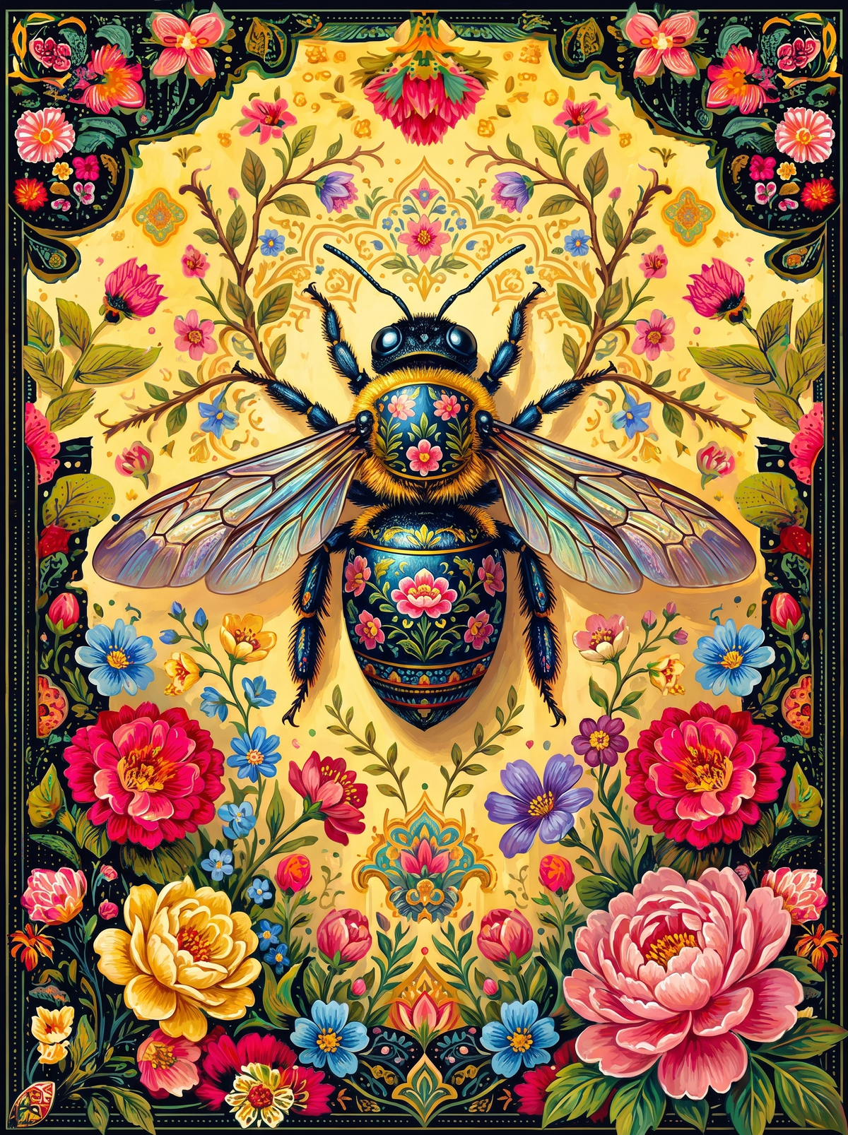 Folk Art Bee Panel
