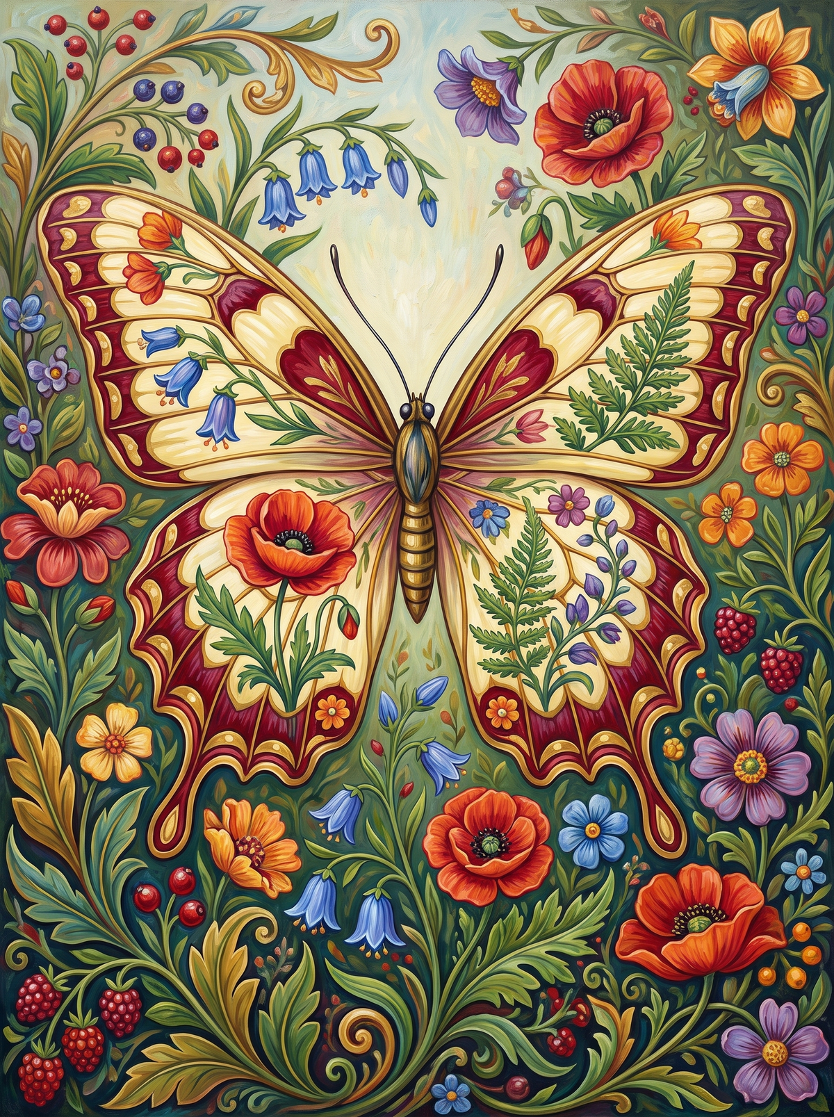 Folk Art Floral Butterfly
