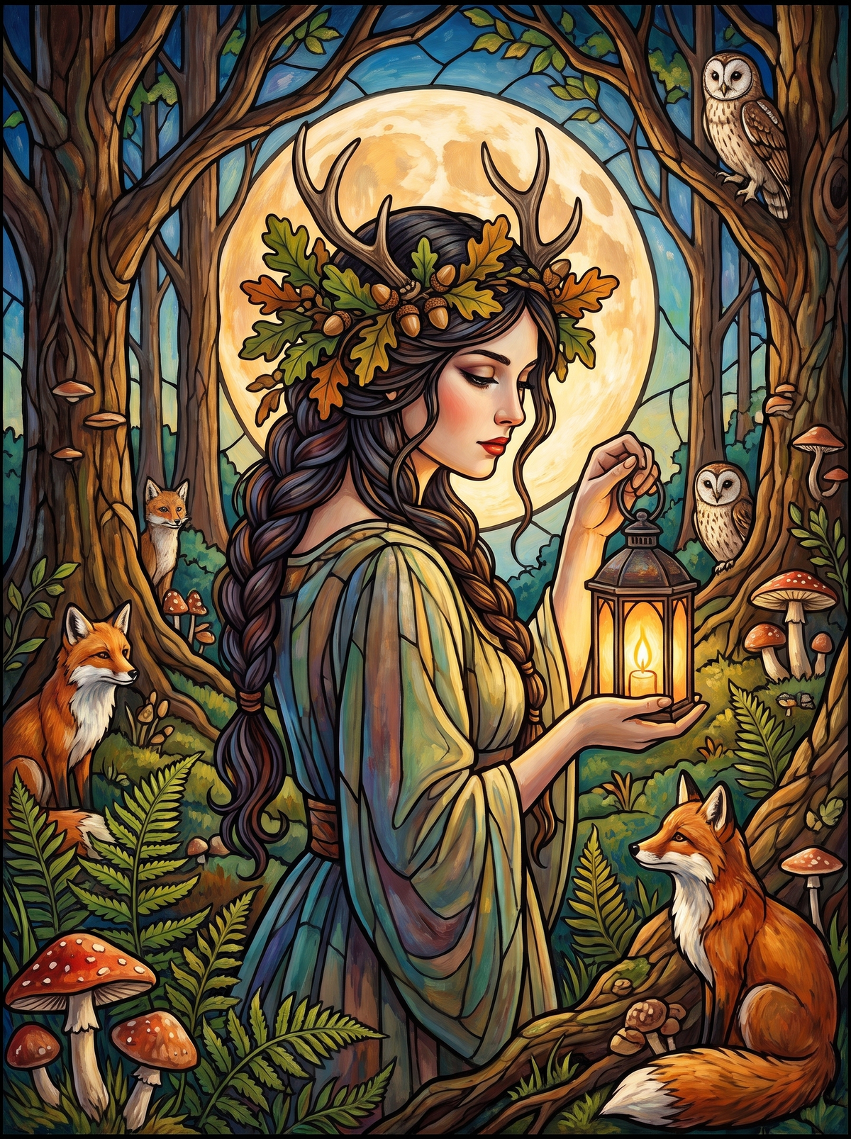 Forest Guardian With Lantern