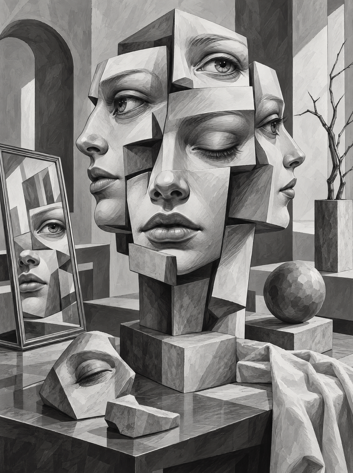 Fractured Faces In Stone