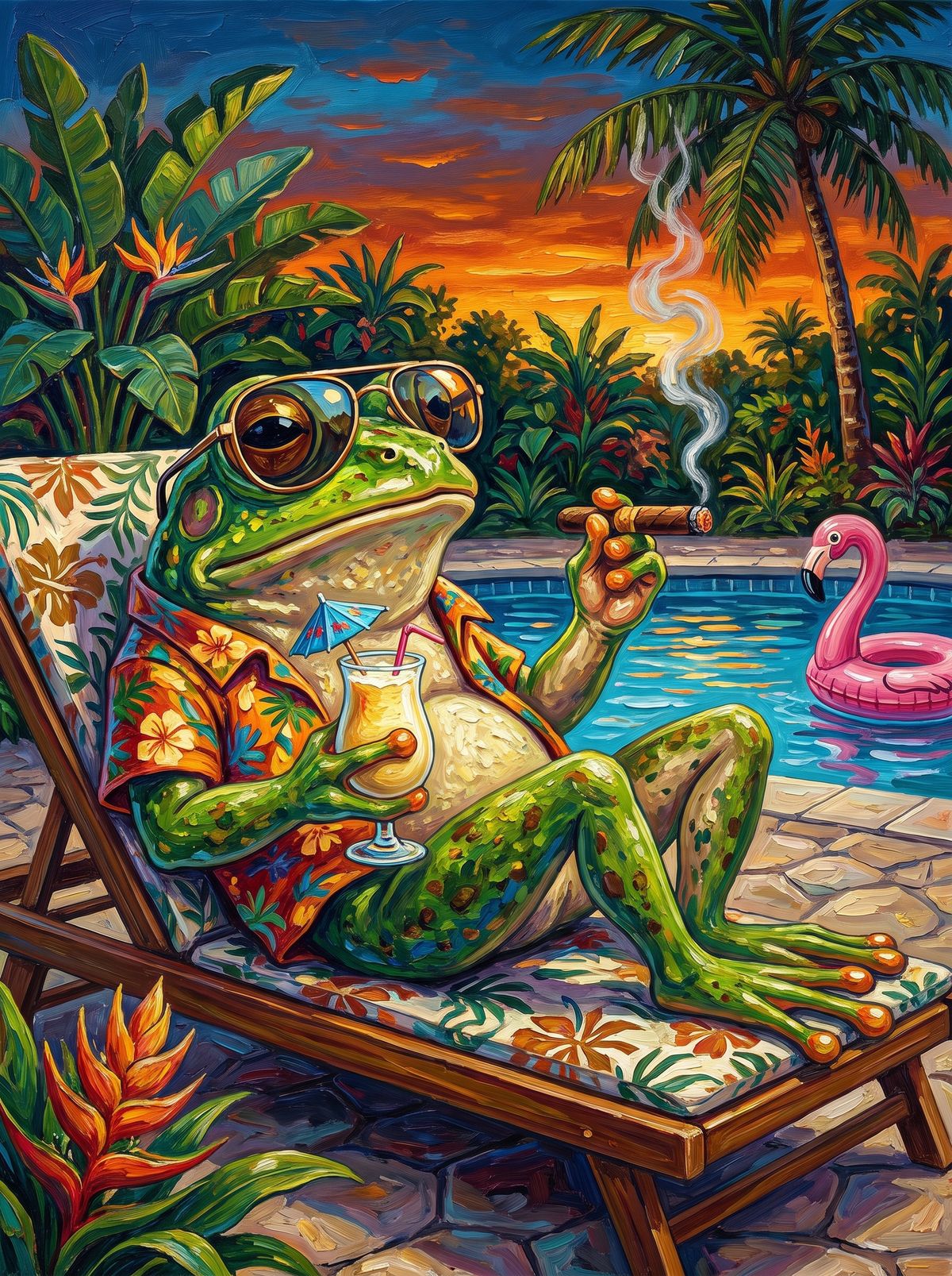 Frog In A Hawaiian Shirt