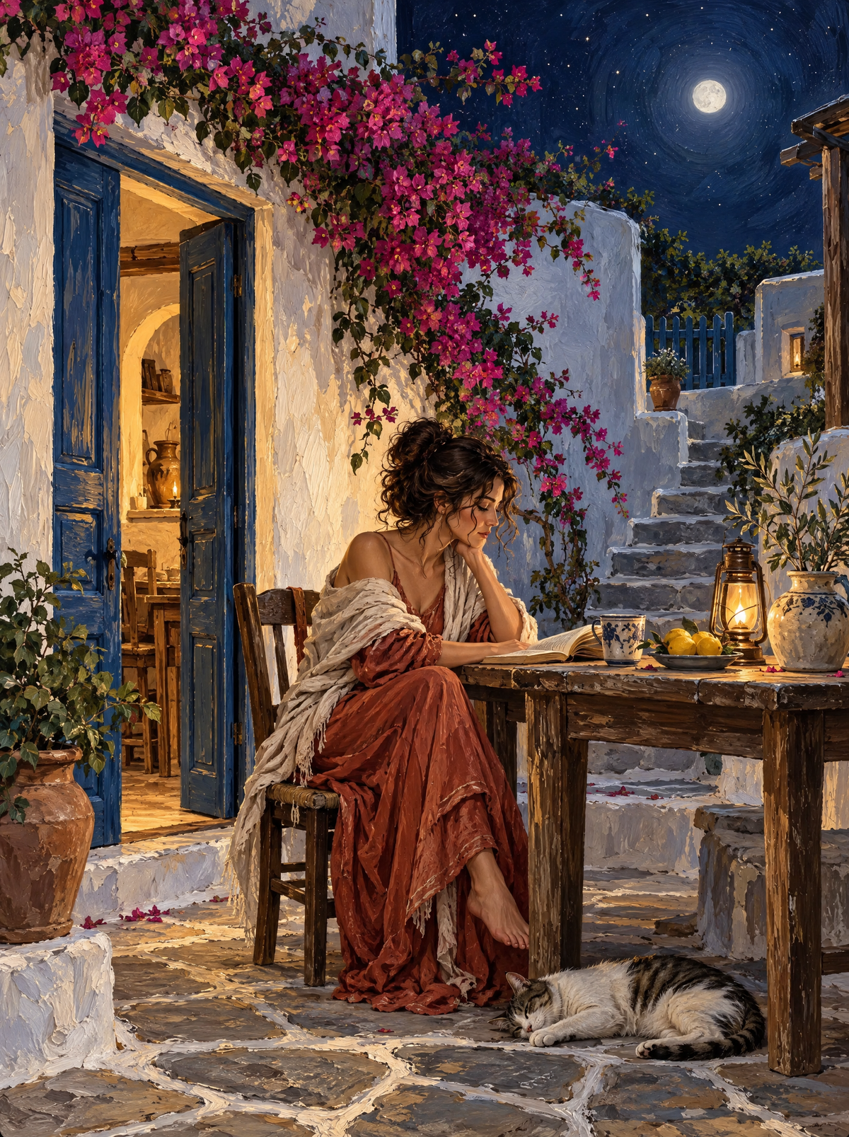 Full Moon Courtyard Reader