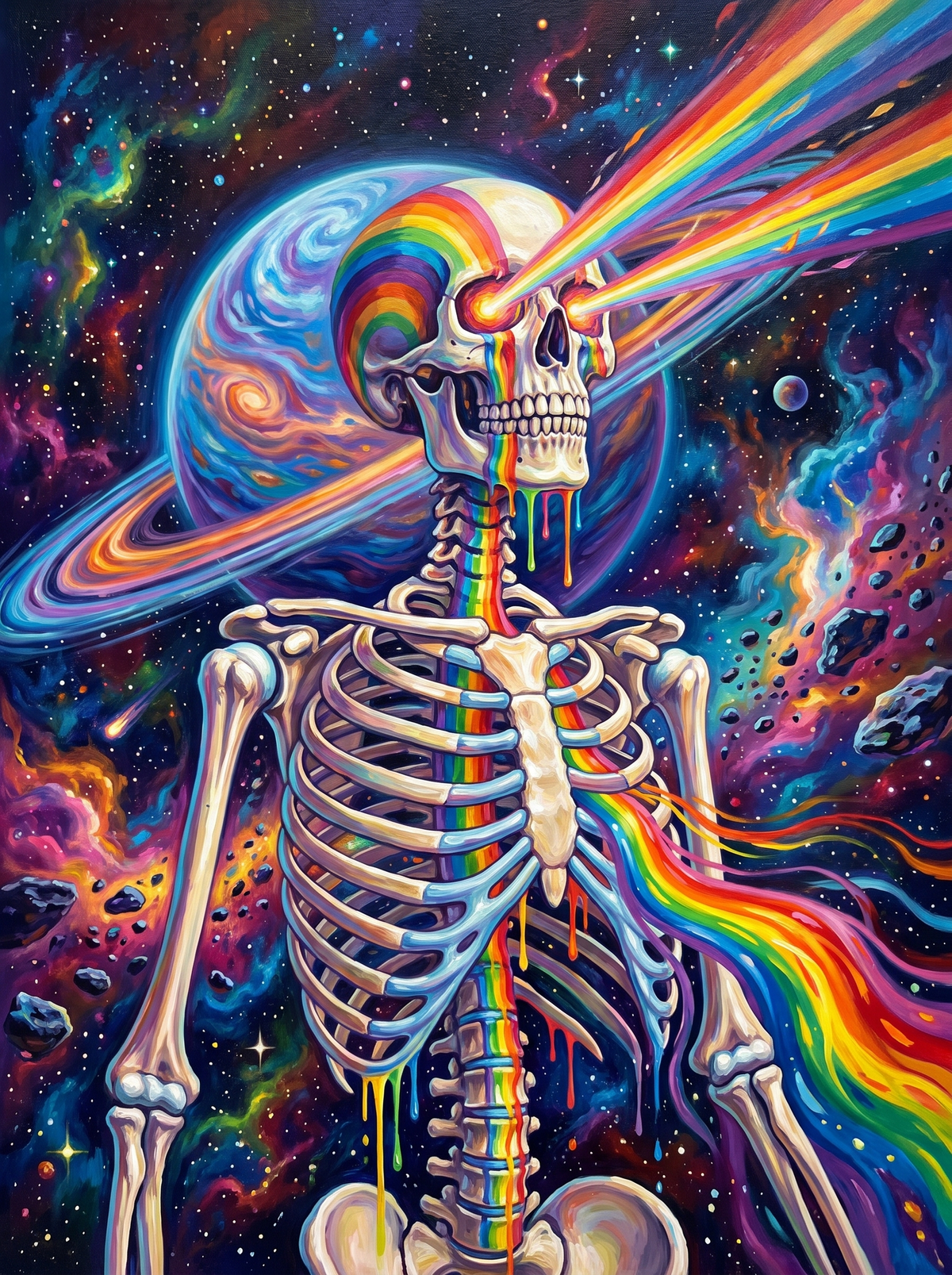 Galactic Skeleton Rainbow Beams