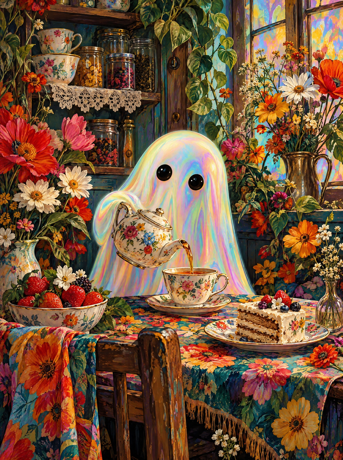 Ghost Pouring Afternoon Tea