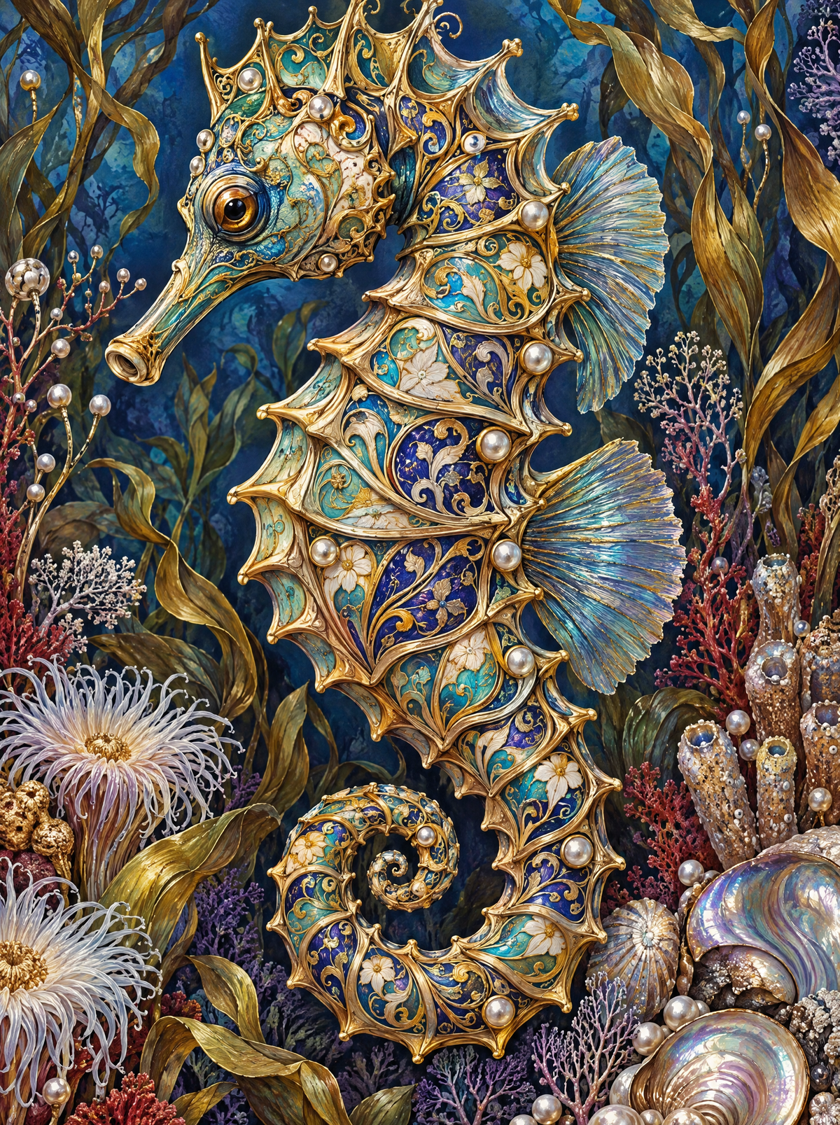 Gilded Pearl Seahorse