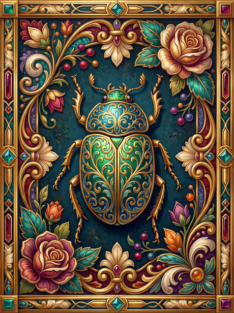 Gilded Scarab Panel