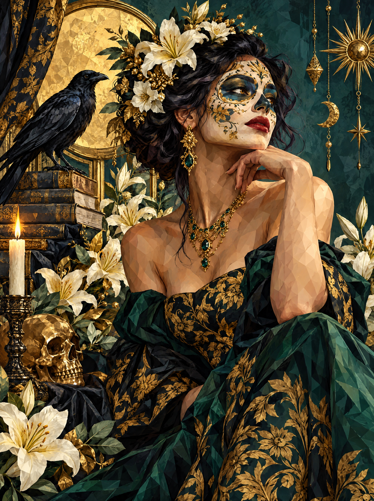 Gilded Sugar Skull Muse