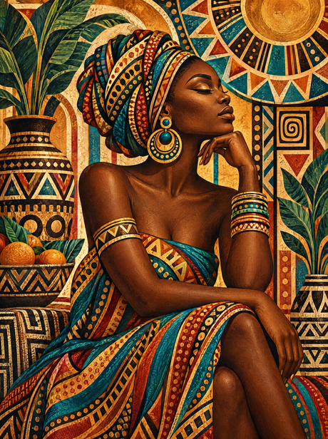 Gold Hoops And Headwrap