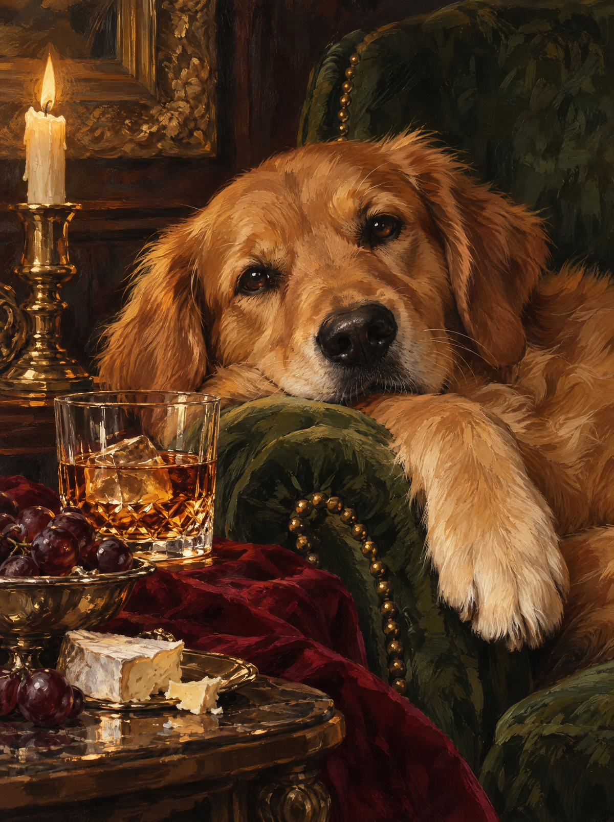 Golden Retriever And Whisky