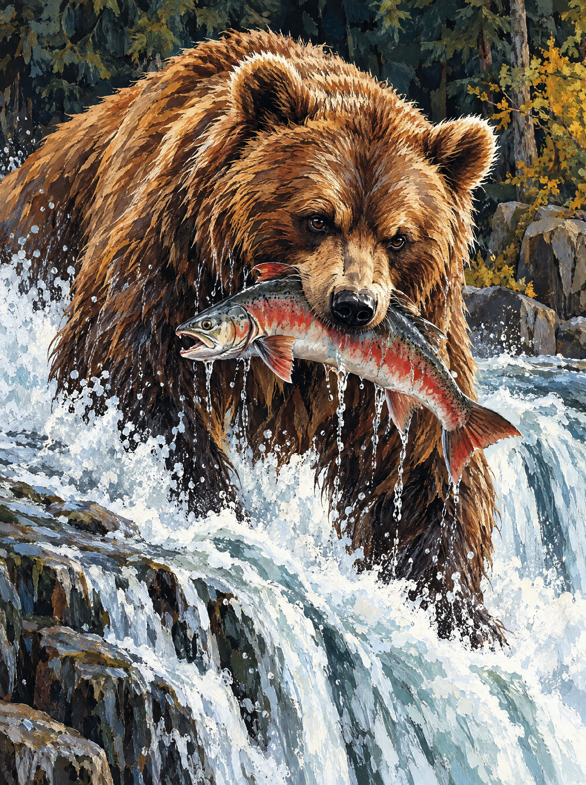 Grizzly At The Salmon Falls