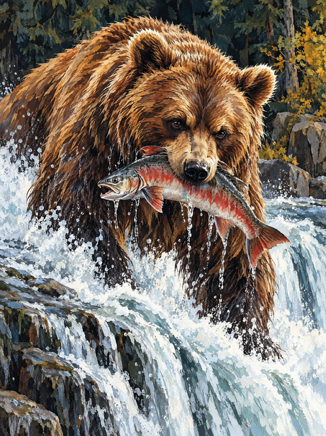 Grizzly At The Salmon Falls