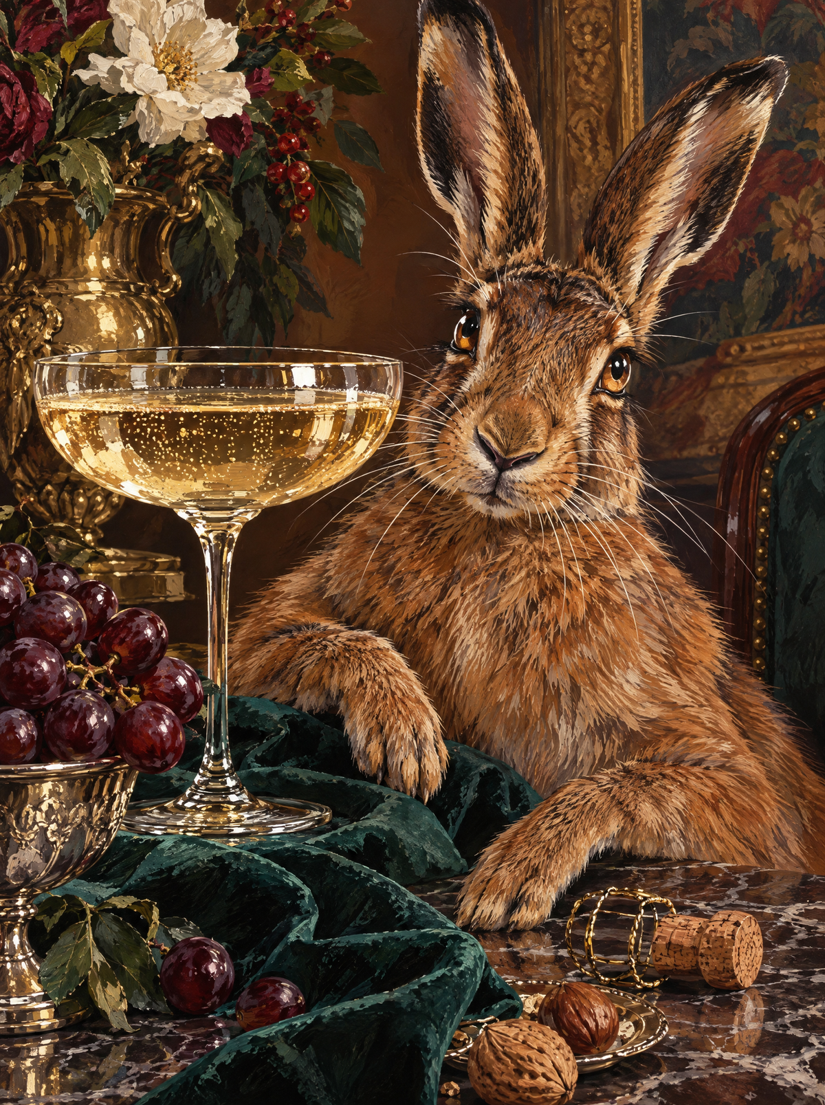 Hare And Champagne Coupe