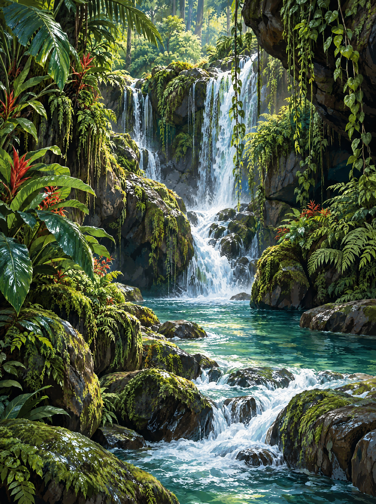 Hidden Rainforest Waterfall