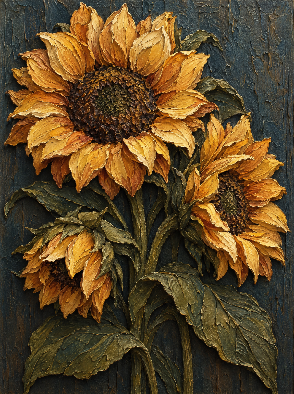 Impasto Sunflowers