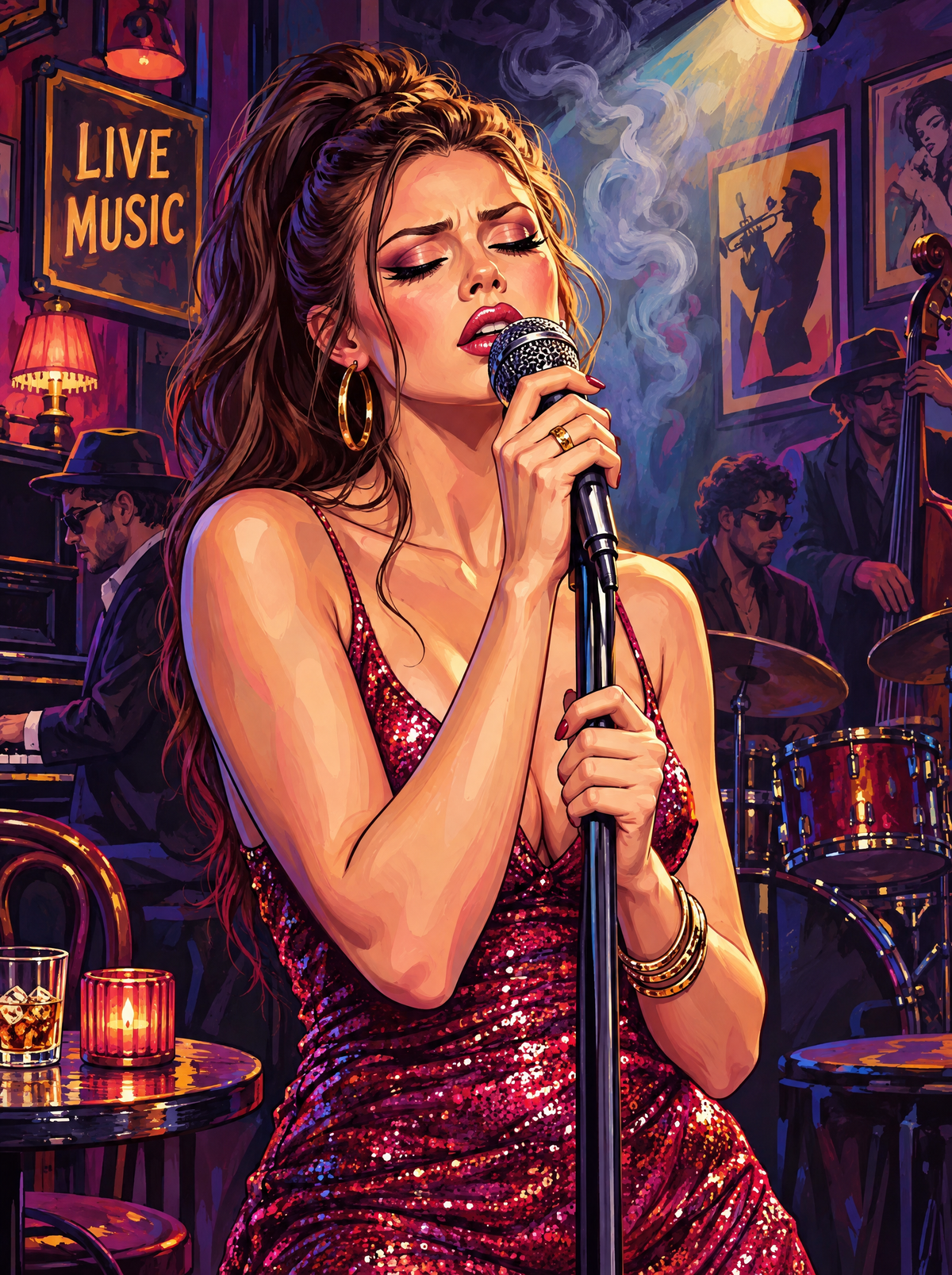 Jazz Club Sequin Singer