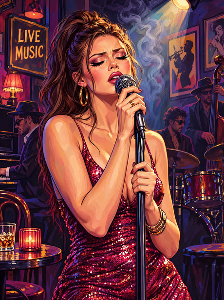 Jazz Club Sequin Singer