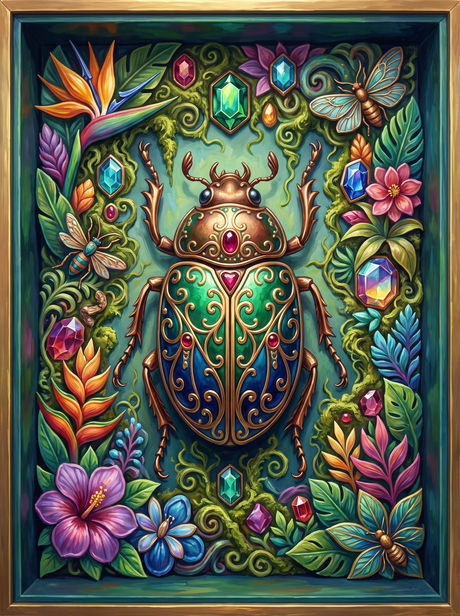 Jewelled Beetle In Gems