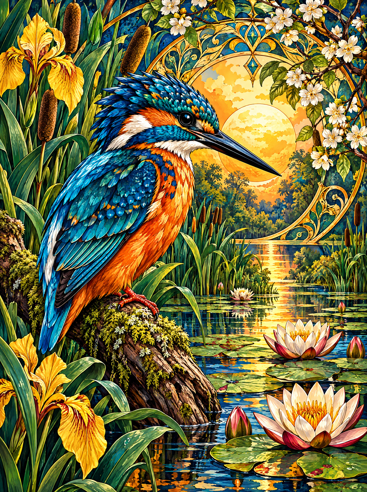 Kingfisher Lily Pond Sunrise