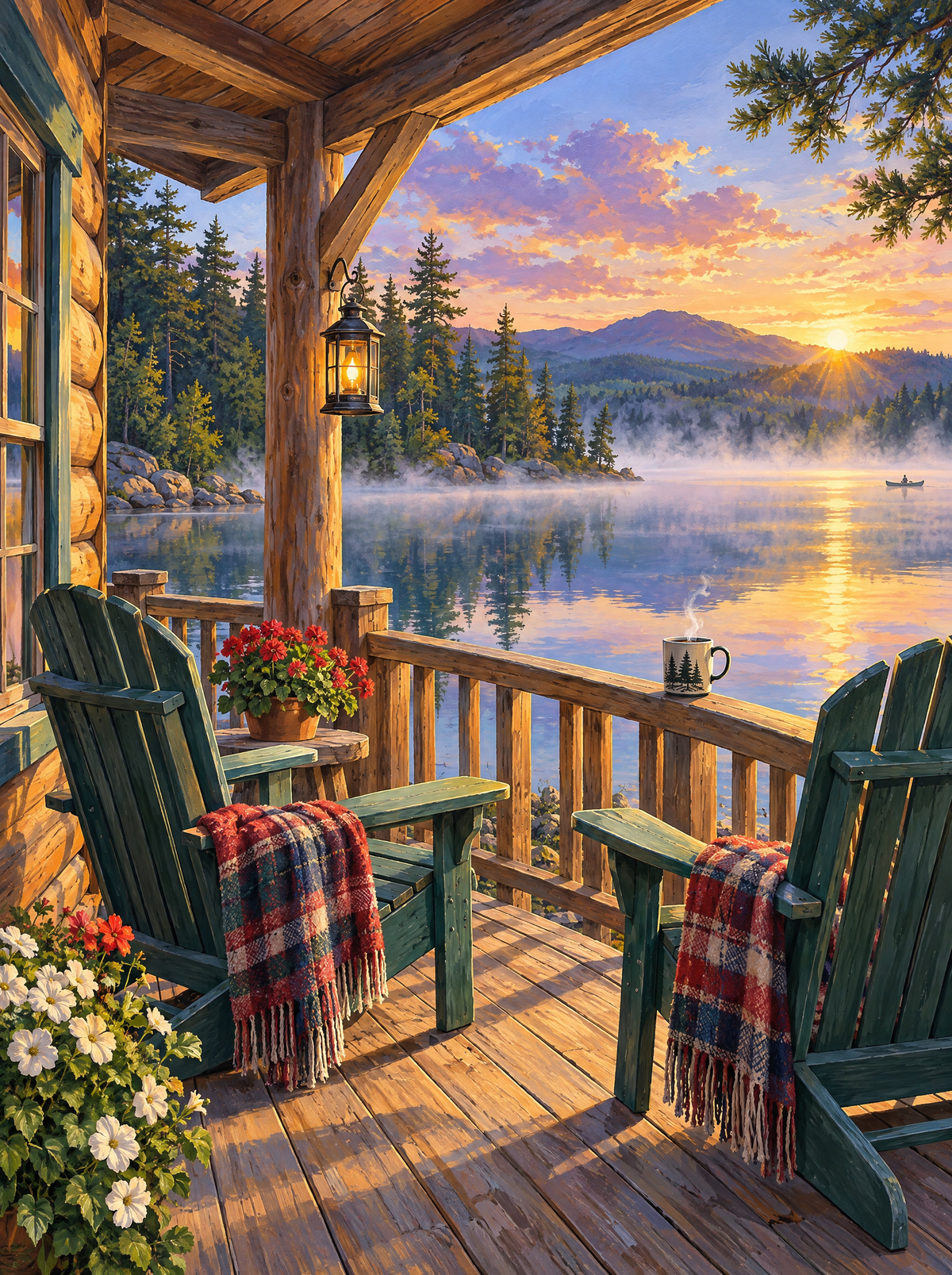 Lake Porch At Sunrise
