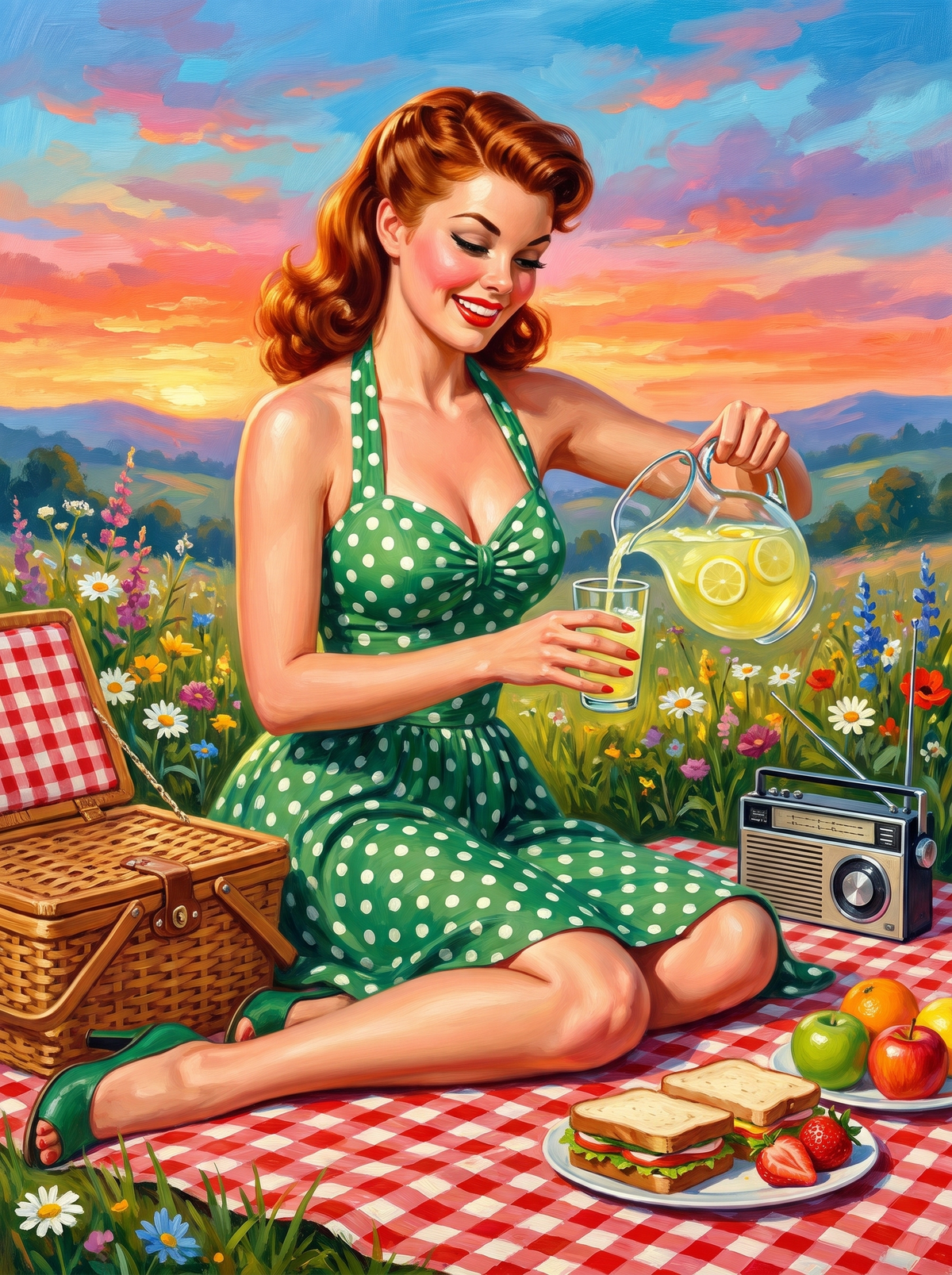 Lemonade Picnic Pin Up