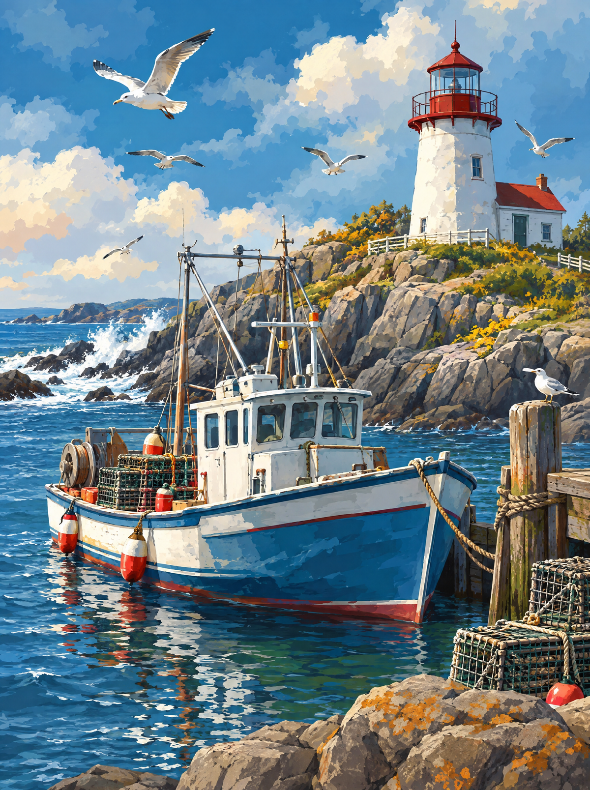 Lobster Boat At The Lighthouse