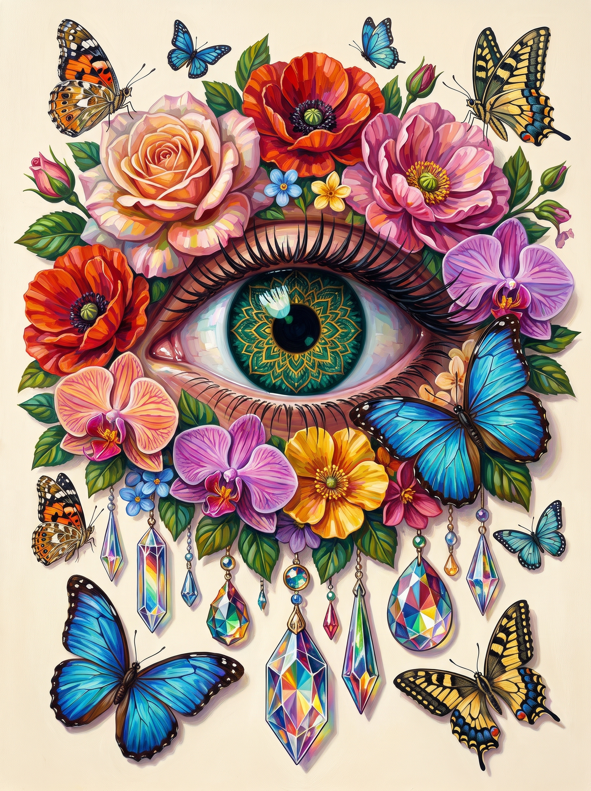 Mandala Eye And Orchids