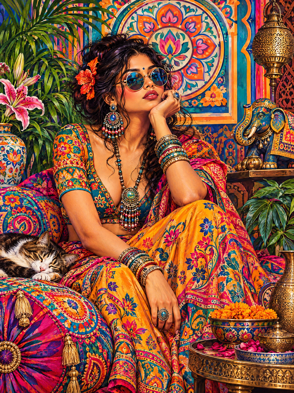 Marigolds And Mirrored Sunglasses