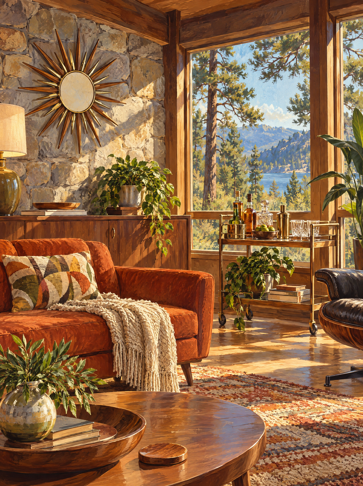 Mid Century Lake House Lounge