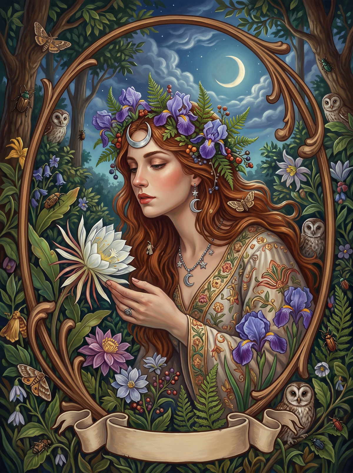 Moonlit Iris Crown Maiden