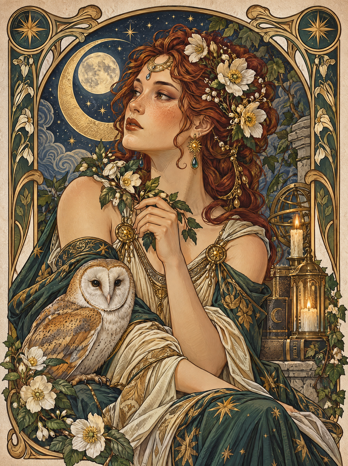 Moonlit Owl Enchantress