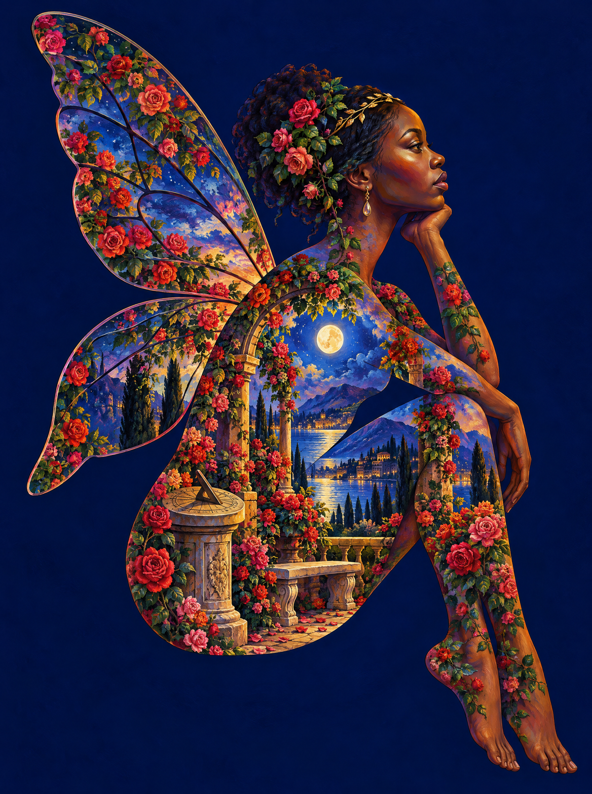 Moonlit Rose Garden Fairy