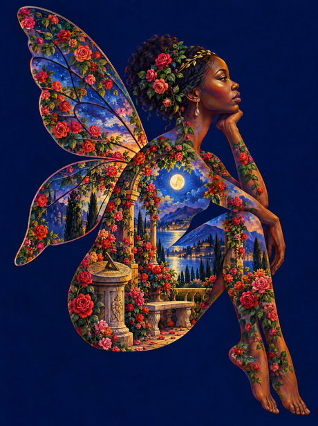 Moonlit Rose Garden Fairy