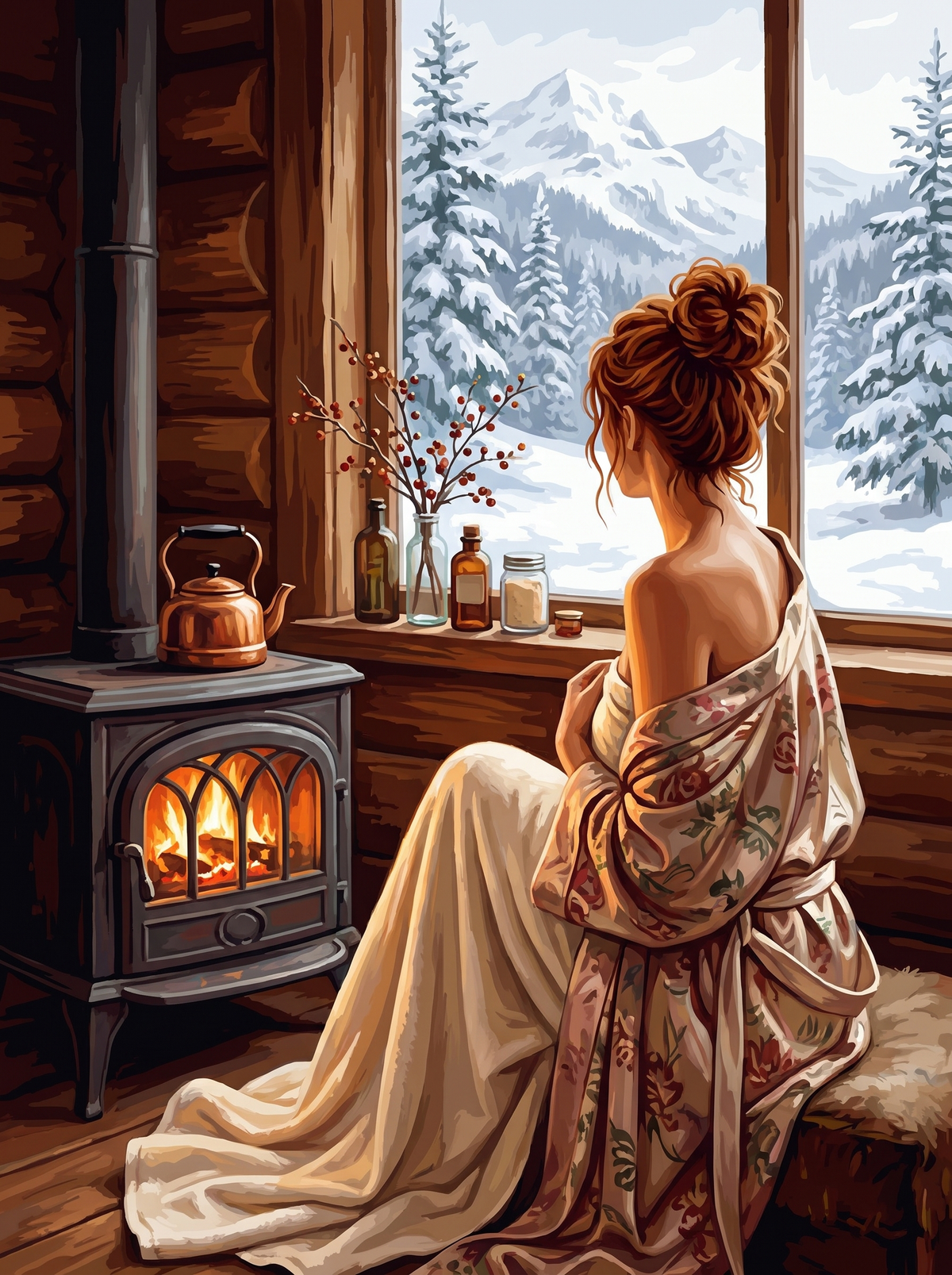 Mountain Cabin Morning Robe