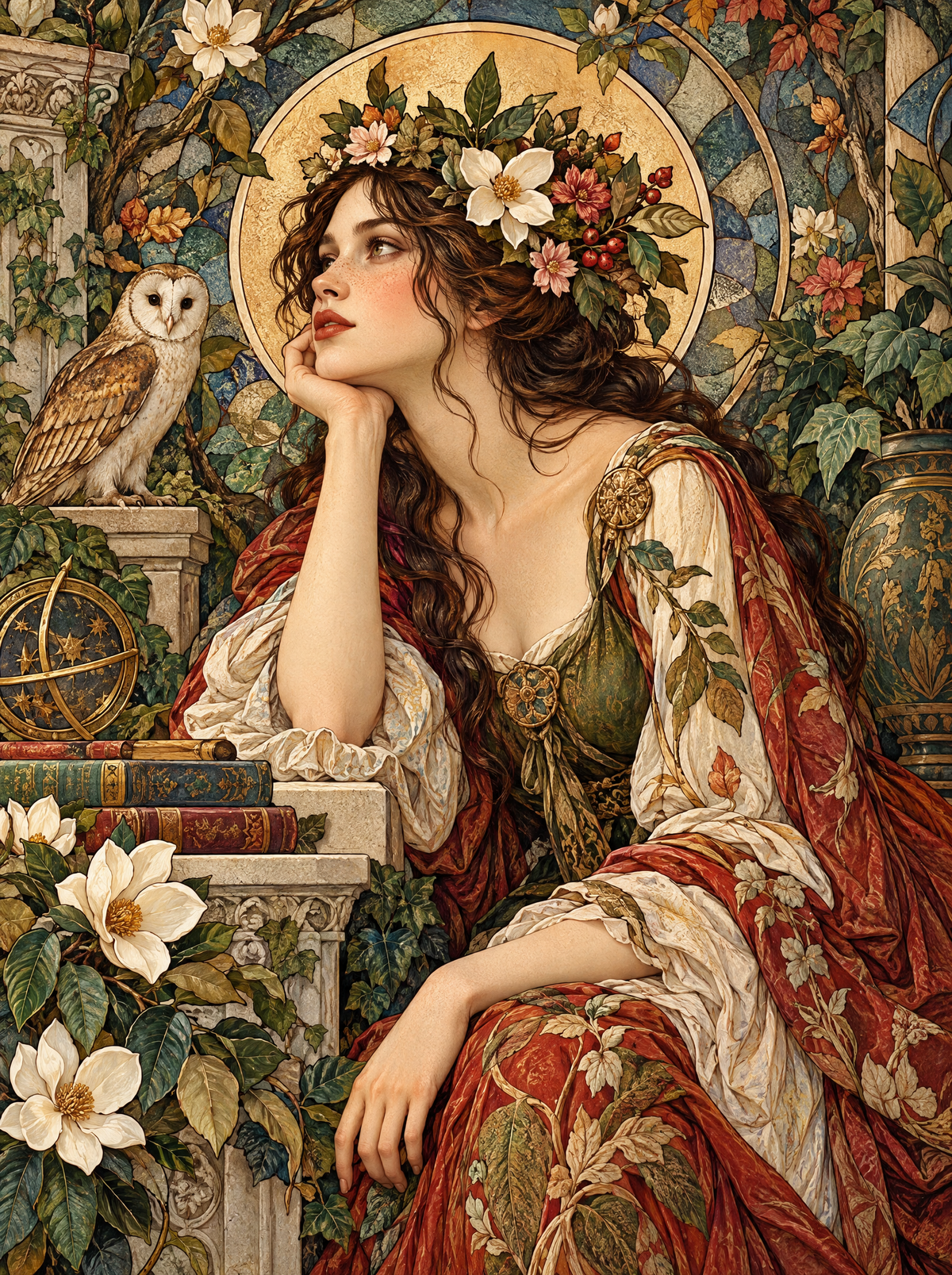 Muse With A Barn Owl