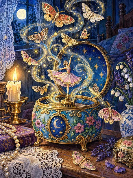 Music Box Moth Waltz (150 Color Diamond Painting)