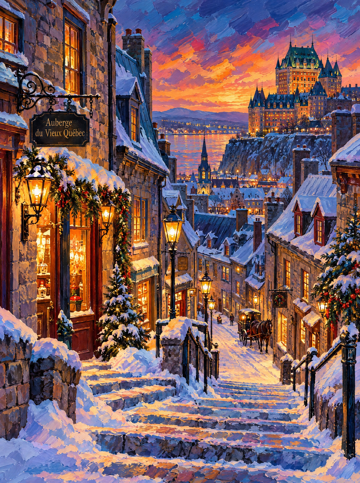Old Quebec Winter Steps