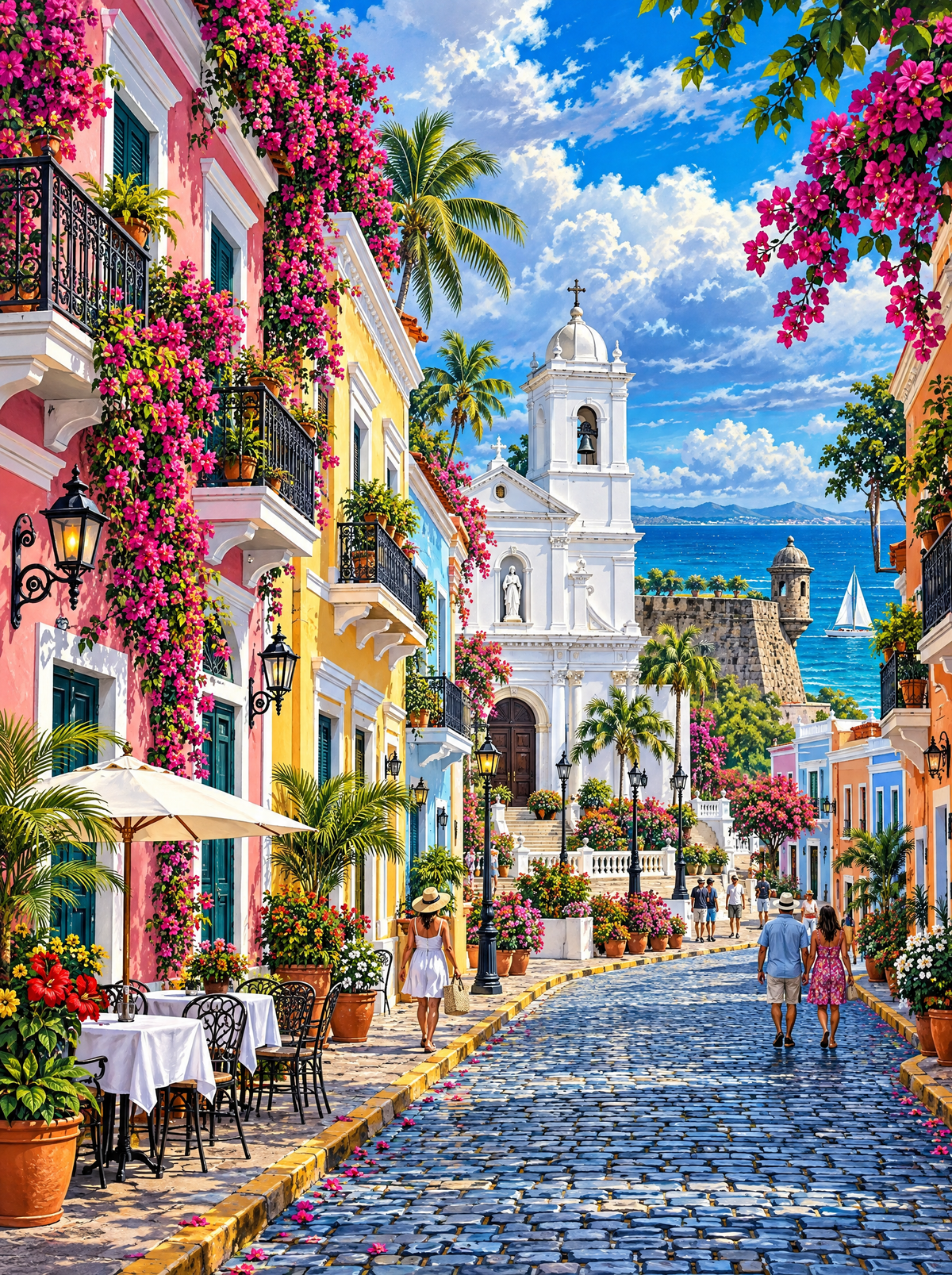 Old San Juan Bougainvillea Street