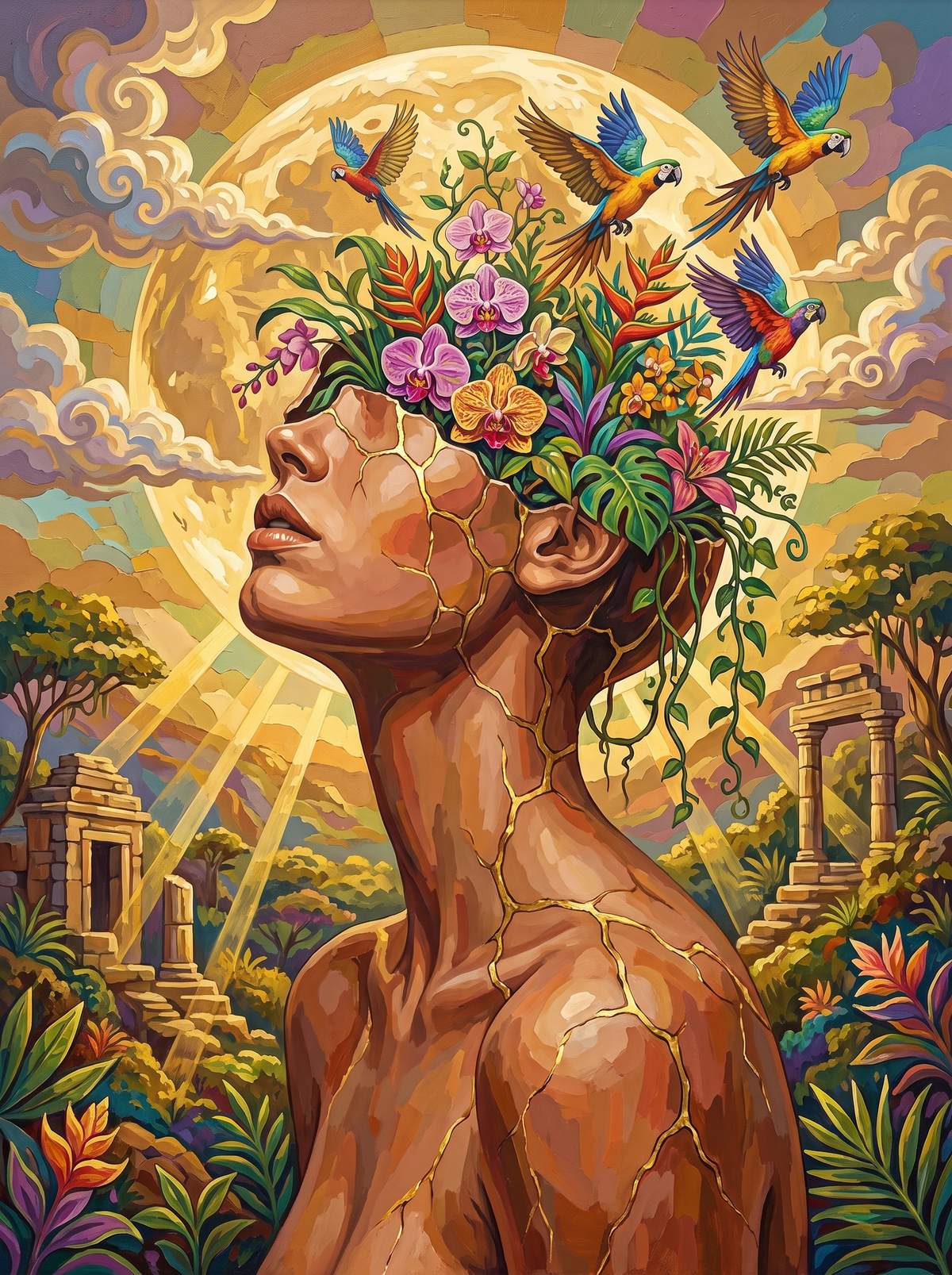 Orchid Crowned Jungle Woman