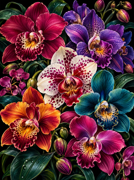 Orchid Jewel Box (150 Color Diamond Painting)