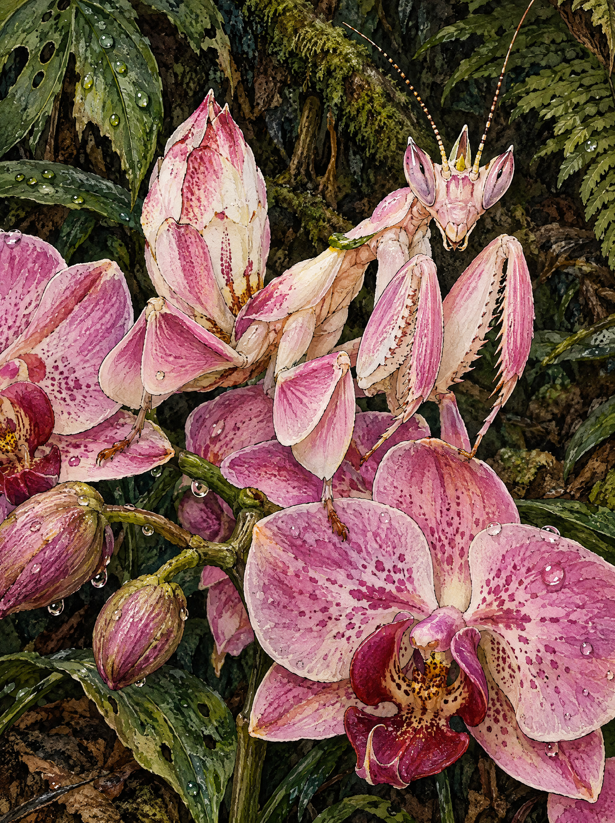 Orchid Mantis In Pink Bloom